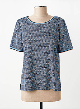 T-shirt imprimé fantaisie manches courtes bleu GEVANA femme