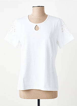 T-shirt coupe droite manches courtes blanc GEVANA femme
