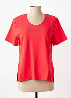 T-shirt coupe droite manches courtes rouge GEVANA femme