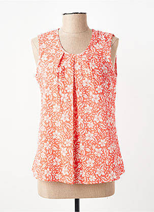 Top imprimé fantaisie sans manche orange GEVANA femme