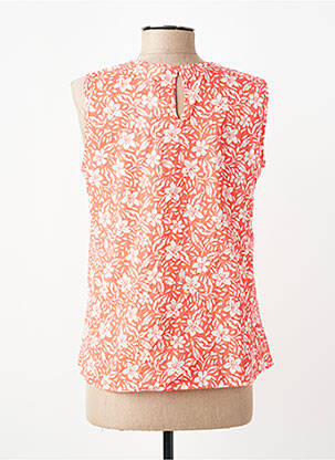 Top imprimé fantaisie sans manche orange GEVANA femme