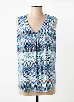 Top imprimé fantaisie sans manche bleu GEVANA femme