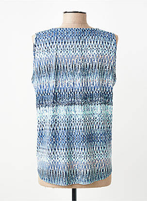 Top imprimé fantaisie sans manche bleu GEVANA femme