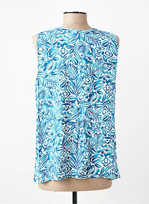 Top imprimé fantaisie sans manche bleu GEVANA femme