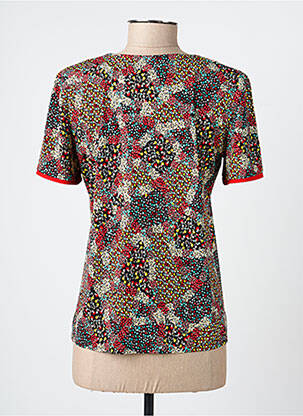 T-shirt col v manches courtes rouge GEVANA femme