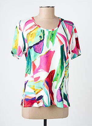 T-shirt imprimé fantaisie manches courtes rose GEVANA femme