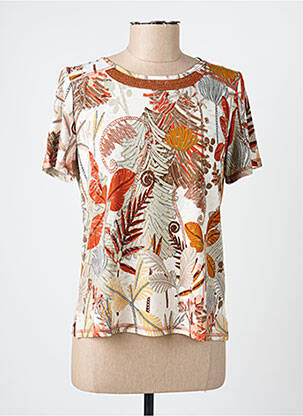T-shirt imprimé fantaisie manches courtes orange GEVANA femme