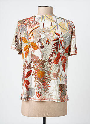 T-shirt imprimé fantaisie manches courtes orange GEVANA femme