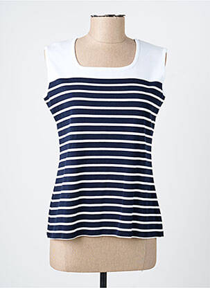 Débardeur stretch sans manche bleu GEVANA femme