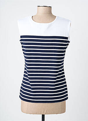 Débardeur stretch sans manche bleu GEVANA femme