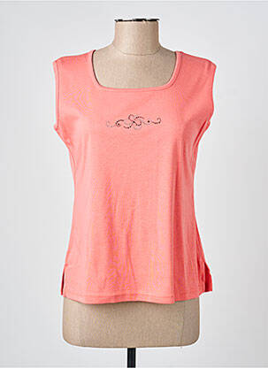 Débardeur stretch sans manche orange GEVANA femme