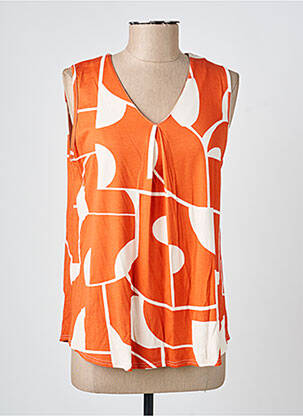 Top coupe fluide sans manche orange GEVANA femme