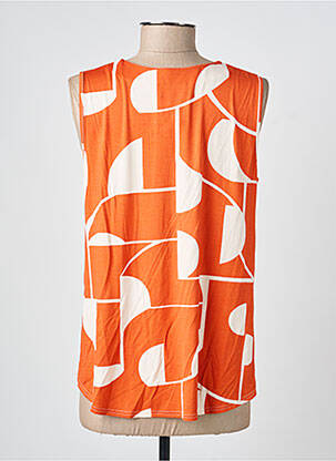 Top coupe fluide sans manche orange GEVANA femme