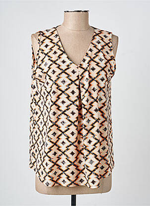 Top tissage crêpe sans manche orange GEVANA femme