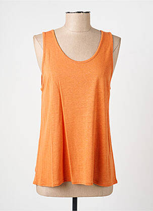 Débardeur stretch sans manche orange GEVANA femme
