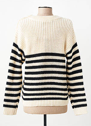 Pull col rond manches longues beige VERO MODA femme