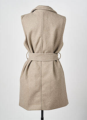 Manteau long coupe cintrée sans capuche beige B.YOUNG femme