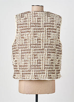 Veste casual col rond marron RUE MAZARINE femme