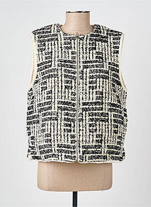 Veste casual col rond noir RUE MAZARINE femme