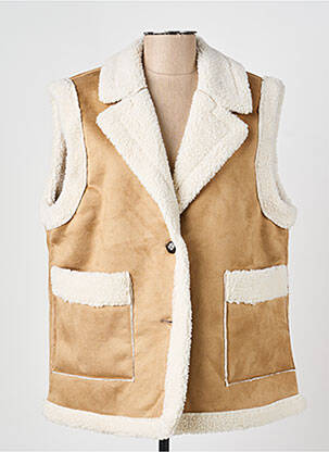 Veste casual col tailleur beige VERO MODA femme