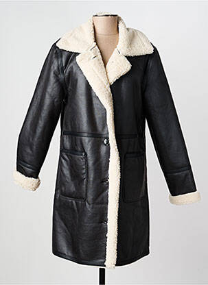 Manteau long coupe droite sans capuche noir B.YOUNG femme