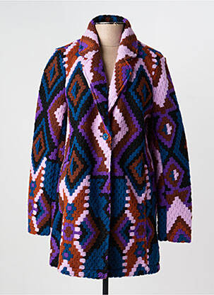 Manteau long coupe droite sans capuche violet STREET ONE femme