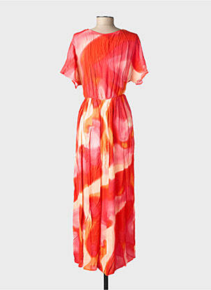 Robe longue imprimé fantaisie manches courtes rouge VERO MODA femme