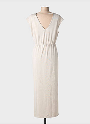 Robe longue manches courtes manches courtes beige VERO MODA femme