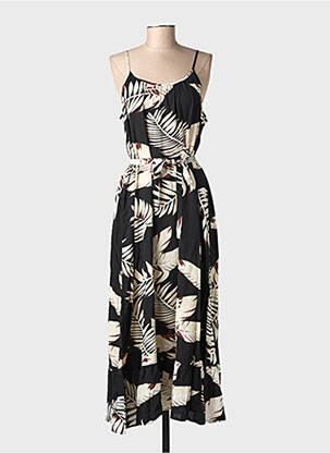 Robe longue manches bretelles ajustables fines bretelles noir VERO MODA femme