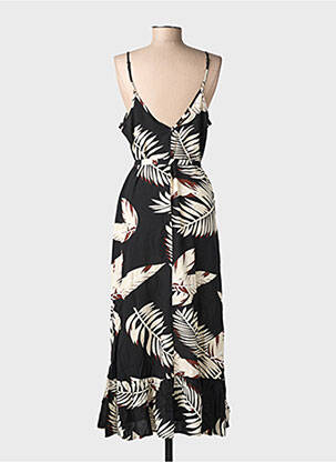 Robe longue manches bretelles ajustables fines bretelles noir VERO MODA femme