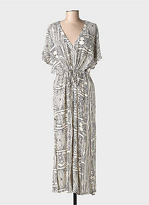 Robe longue imprimé fantaisie manches courtes blanc VERO MODA femme
