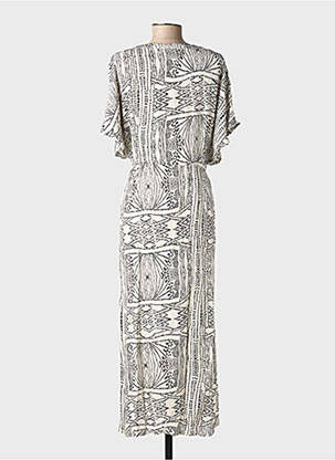 Robe longue imprimé fantaisie manches courtes blanc VERO MODA femme