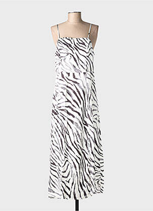 Robe longue manches bretelles ajustables fines bretelles blanc VERO MODA femme