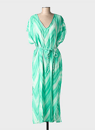 Robe longue imprimé fantaisie manches courtes vert VERO MODA femme