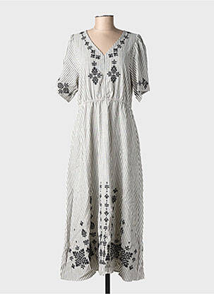 Robe longue manches courtes manches courtes gris RUE MAZARINE femme