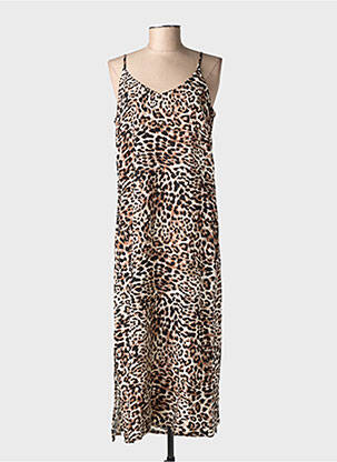 Robe mi-longue fines bretelles marron B.YOUNG femme