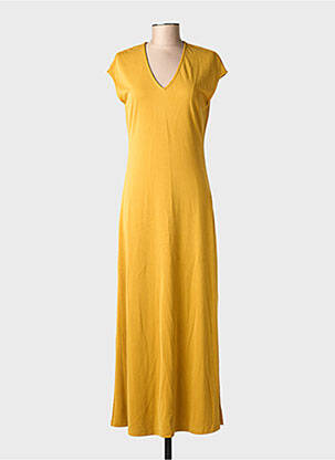Robe longue manches courtes manches courtes jaune RUE MAZARINE femme
