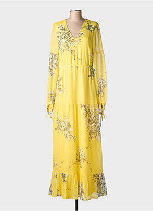 Robe longue manches longues manches longues jaune VERO MODA femme