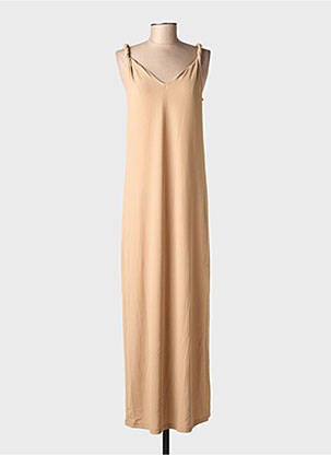 Robe longue sans manche sans manche beige VERO MODA femme