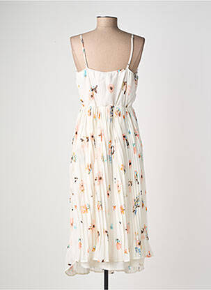 Robe longue manches bretelles ajustables fines bretelles beige VERO MODA femme