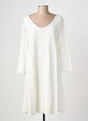 Robe mi-longue manches 3/4 manches 3/4 beige GAOS femme