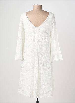 Robe mi-longue manches 3/4 manches 3/4 beige GAOS femme