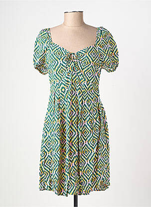Robe courte manches courtes manches courtes vert VERO MODA femme