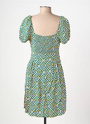 Robe courte manches courtes manches courtes vert VERO MODA femme