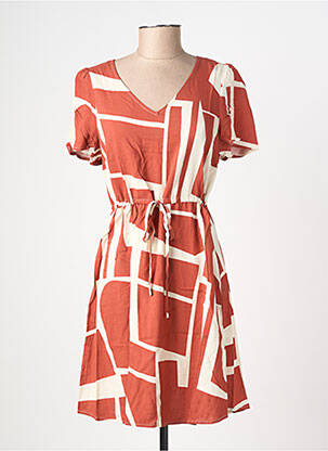 Robe courte manches courtes manches courtes orange VERO MODA femme