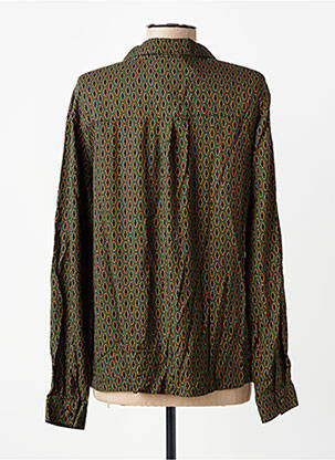 Chemisier tissage crêpe manches longues vert PRINCESSE NOMADE femme