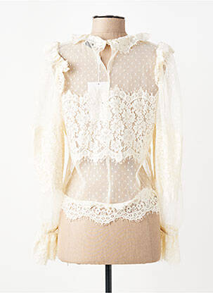 Top coupe cintrée manches longues beige CHOKLATE femme