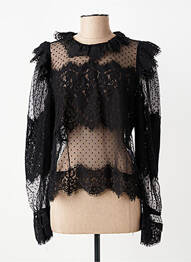 Top coupe cintrée manches longues noir CHOKLATE femme