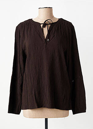 Blouse col rond manches longues marron STREET ONE femme