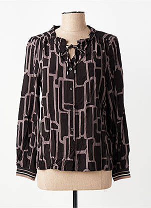 Chemisier imprimé fantaisie manches longues noir STREET ONE femme